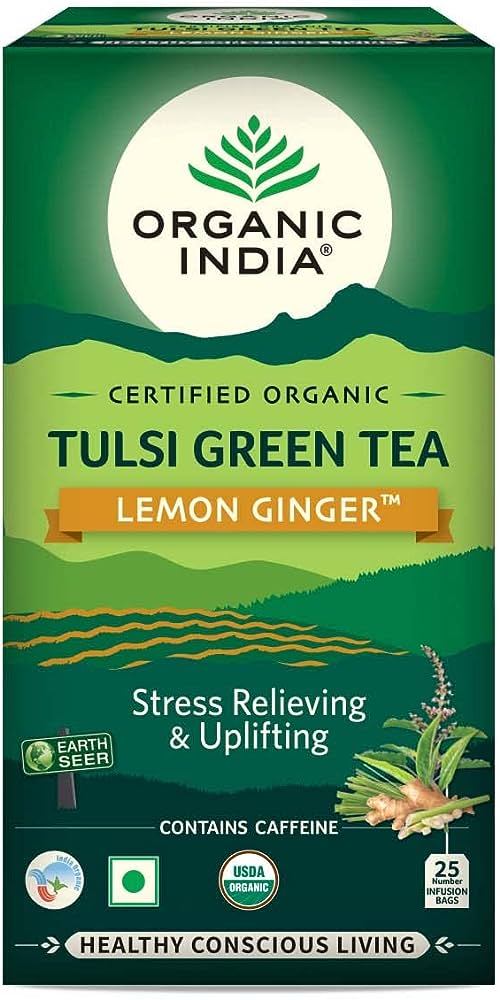 ORGANIC INDIA TULSI GREEN TEA LEMON GINGER