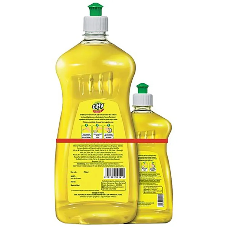 GIFFY DISH WASH GEL ACTIVE SALT & LEMON 750ML+ 500ML BOTTLE *FREE