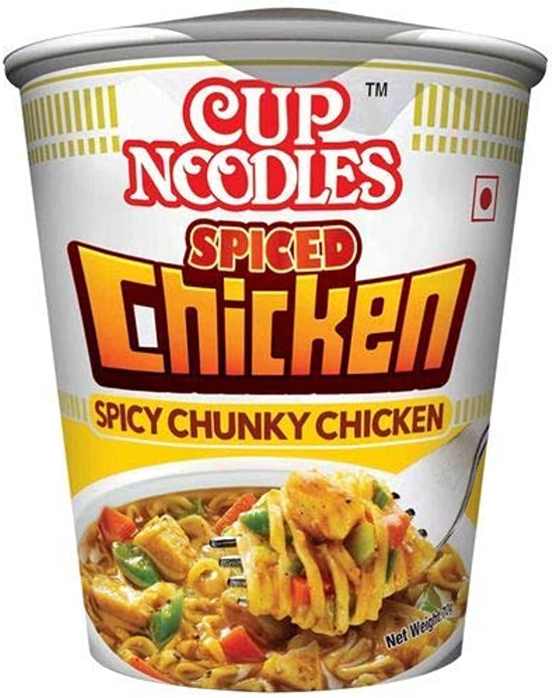 TOP RAMEN CUP NOODLES SPICED CHICKEN SPICY CHUNKY CHICKEN