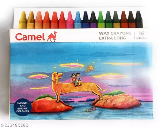 CAMEL WAX CRAYONS EXTRA LONG _16 SHADES