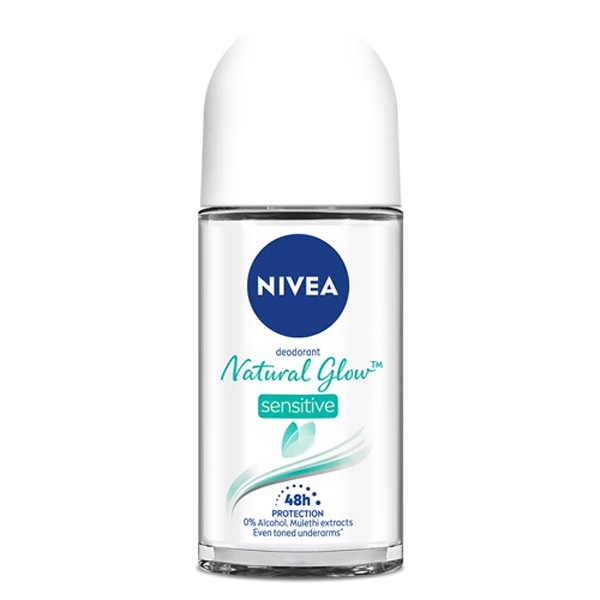 NIVEA DEODORANT NATURAL GLOW SENSITIVE ROLL ON