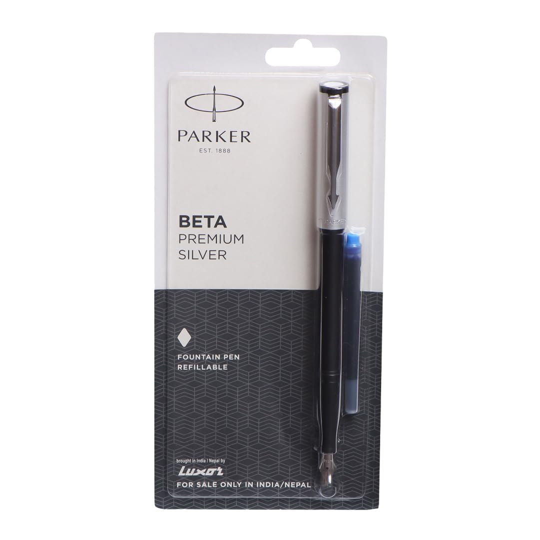 PARKER BETA PREMIUM SILVER FOUNTAIN PEN 