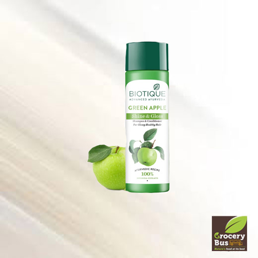 BIOTIQUE GREEN APPLE  SHINE & GLOSS SHAMPOO & CONDITIONER