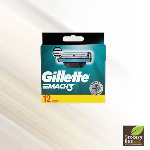 GILLETTE MACH3 RAZOR BLADES - 12 CARTRIDGES