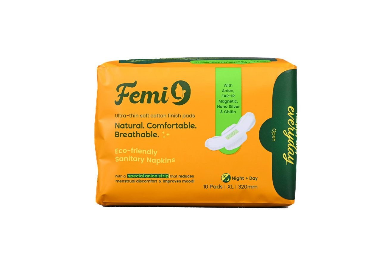 FEMI ULTRA_THIN SOFT COTTON ECO_FRIENDLY SANITARY NAPKINS _ XL 320MM