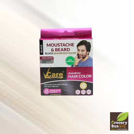 VCARE MOUSTACHE  & BEARD BLACK SHAMPOO COLOUR 