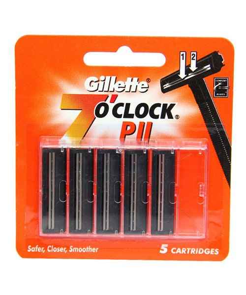 GILLETTE 7o CLOCK Pll BLADES 5 CARTRIDGES