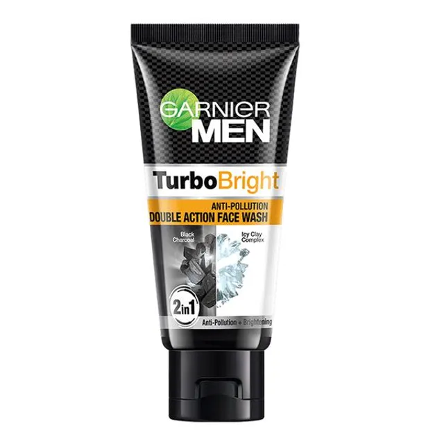 GARNIER MEN TURBO BRIGHT DOUBLE ACTION FACE WASH