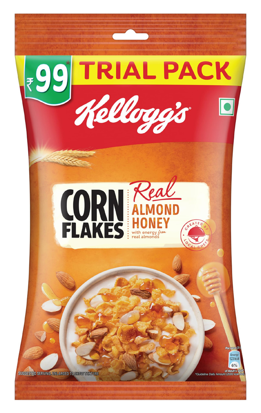 KELLOGGS CORN FLAKES REAL ALMOND HONEY 