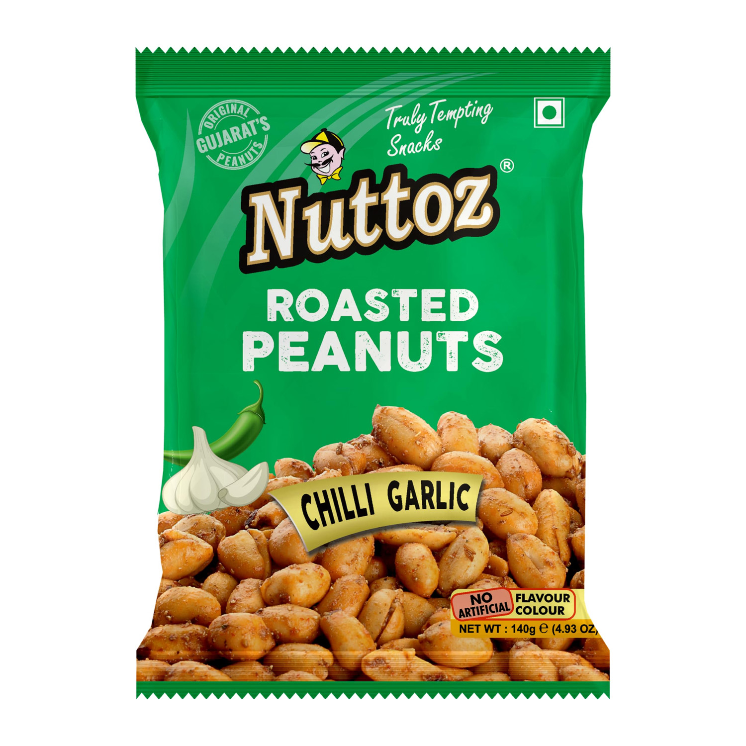 NUTTOZ ROASTED PEANUTS CHILLI GARLIC