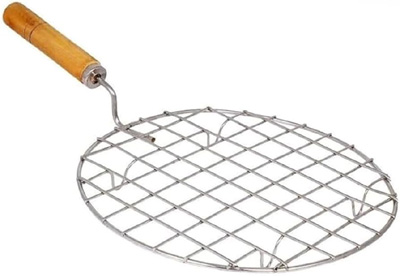 CHAPATHI ROASTER STAINLESS STEEL WOODEN HANDLE