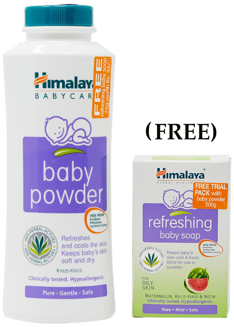 HIMALAYA BABY POWDER (REFRESHING BABY SOAP 75G FREE)