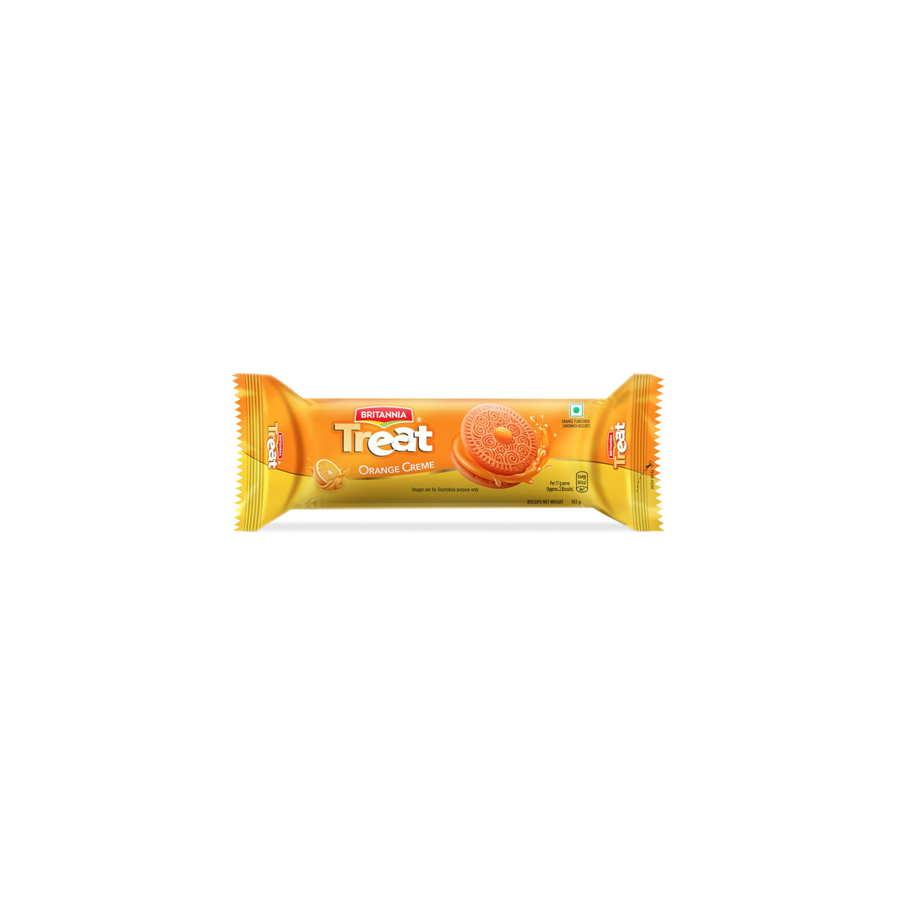 BRITANNIA TREAT ORANGE CREME BISCUIT