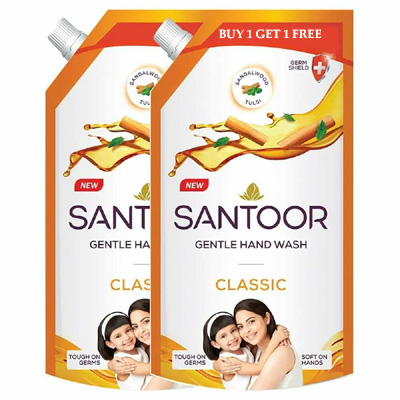 SANTOOR GENTLE HANDWASH CLASSIC REFILL (BUY 1 GET 1 FREE)
