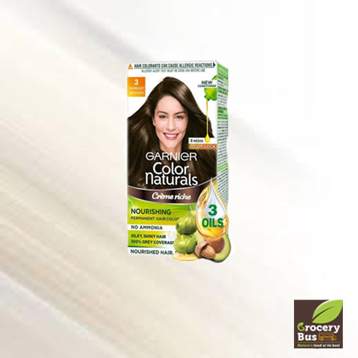 GARNIER COLOUR NATURALS CREME RICHE HAIR COLOUR 3 DARKEST BROWN 