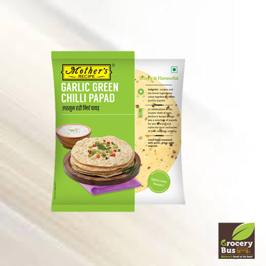 MOTHERS RECIPE GARLIC GREEN CHILLI PAPAD 