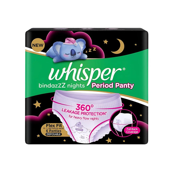 WHISPER BINDAZZZ NIGHTS PERIOD PANTY FLEX FIT