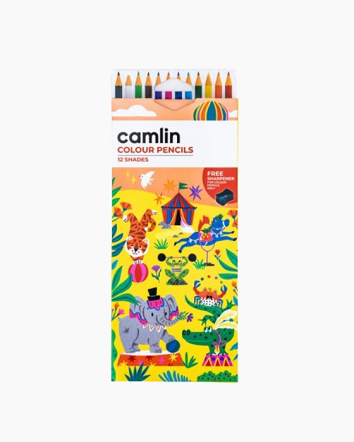 CAMLIN COLOUR PENCILS 12 SHADES (FREE SHARPENER)